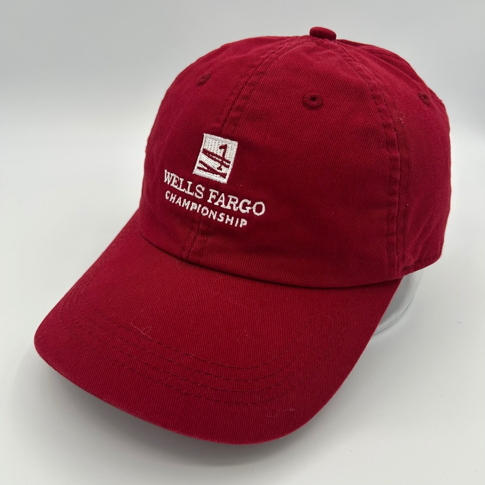 Ahead Hat Wells Fargo Championship Mens OSFA Red Cotton Golf Sporty